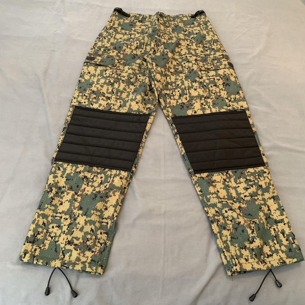 PCS‎ Paintball Pants Mens Medium Camo Padded Knee Tactical Cargo Pockets Outdoor